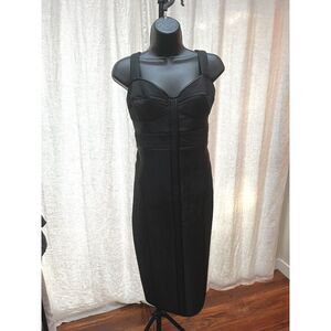 Banana Republic Black Ceci Bustier Midi Dress Size 10 NWT